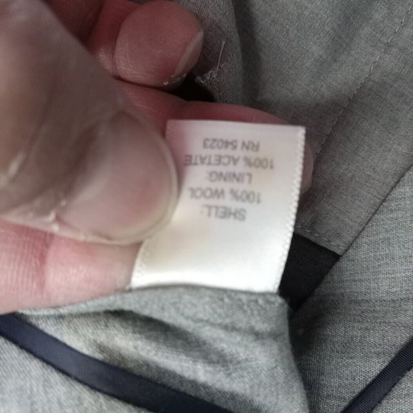 Banana Republic‎ Pants Mens 36x34 Gray Wool Dress Classic Fit Straight - Picture 8 of 9